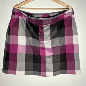 Izod Women's Plaid Skort - Purple, Black, White